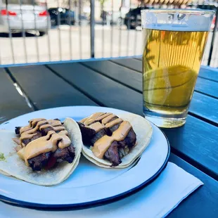 Street tacos (Asada) and IPA (Flavors Choice)