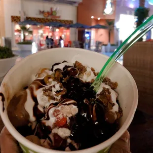In back for some ooey gooey frozen yogurt