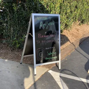 a chalk board sign