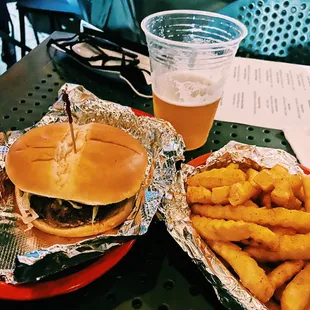 Burger and fries