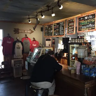 a man sitting at a counter