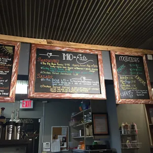 menus on the wall
