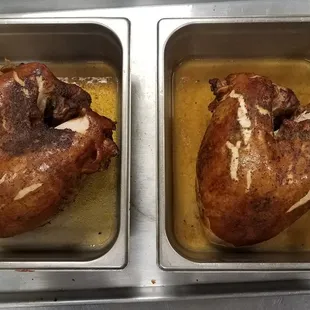 My beautiful turkey breasts for Thanksgiving dinner smoked by Earl at Mojo's.  Can't wait to share with the family! Thank you so much Earl!