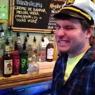 a man in a sailor's hat