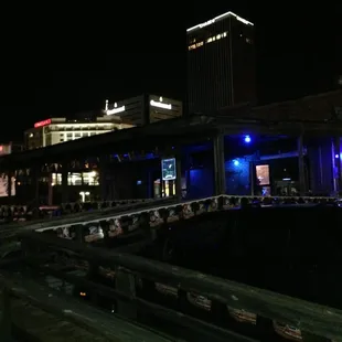 a view of a city at night