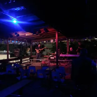 a band playing on stage