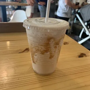 My frozen caramel drink. Too much ice and not enough coffee