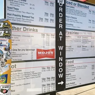 menus and prices