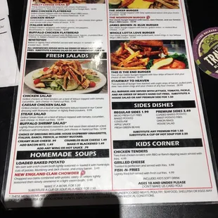 sushi and sashimi, menu