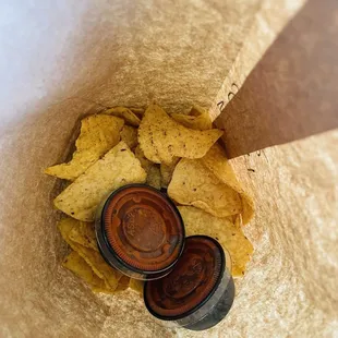 chips in a paper bag