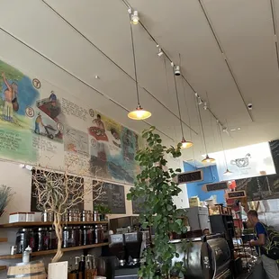 the interior of a coffee shop