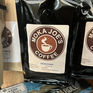 two packages of coffee