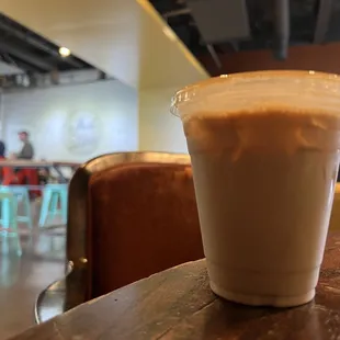 a coffee cup on a table