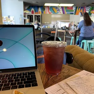 Iced blueberry hibiscus tea