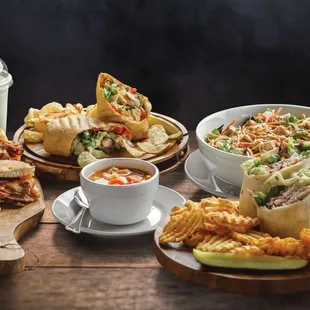 a variety of fast food items