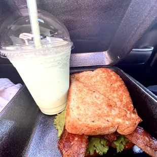 Green tea Frappuccino &amp;  BLT sandwich