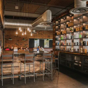 the bar and dining area