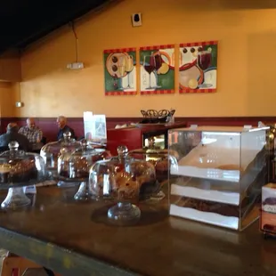 a display of pastries on a table