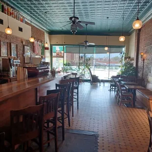 the interior of a coffee shop