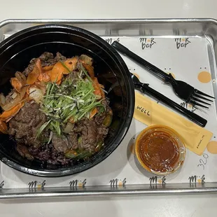 Got the Bimbimbap with Bulgogi and the bowl was very skimpy for $23.  Taste was good, but very skimpy with the rice, of all things.