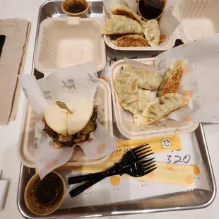 Bulgogi bao and potstickers