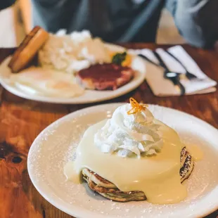 Corned beef hash + Lilikoi pancakes