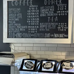 Coffee menu as of 11-10-2023