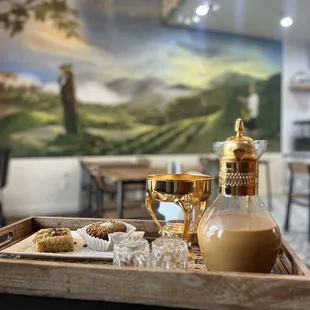 Adeni Tea, baklava and coconut cake