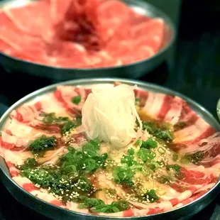 Mokkoji cut and beef belly cut in the front