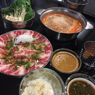 Large beef toro with spicy miso broth