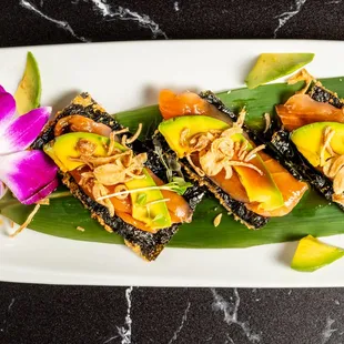 Salmon Crudo appetizer