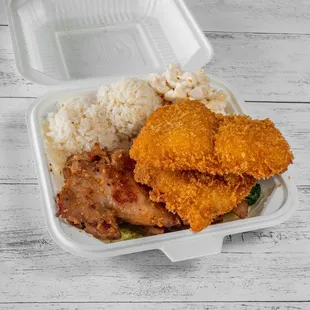 a close up of a meal in a plastic container