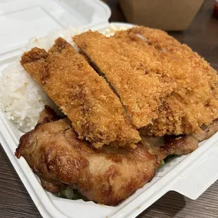Chicken katsu &amp; barbecue chicken