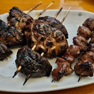 Shitake mushrooms and chicken gizzard