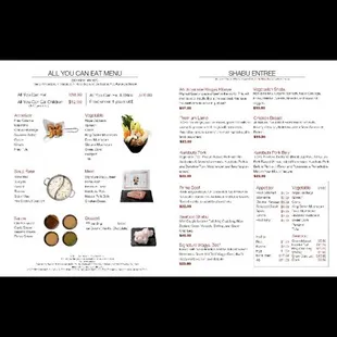 Our appetizers and meat entrees menu