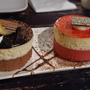 Chocolate Mousse Cake and Raspberry Mascarpone Mousse Cake