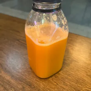a bottle of orange juice