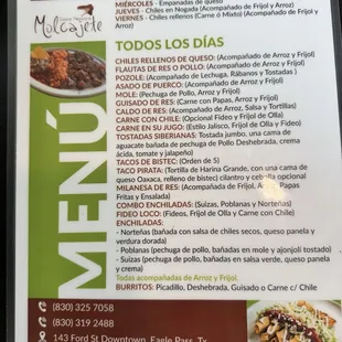 Menu after 12pm