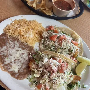 Fish taco combo plate