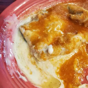 They stuff it with cheese dip instead of Oxaca shredded cheese