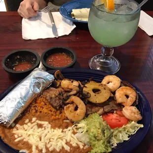 Ribeye steak Mexican dinner.