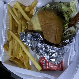 Bacon, green chile burger