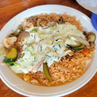 Chicken with queso and zucchini