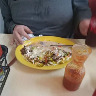 This is what's left of the Carne asada meal.