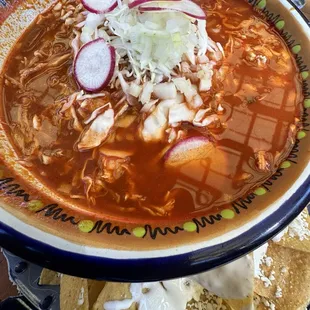 Delicious chicken pozole