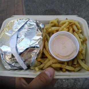 Burger as received