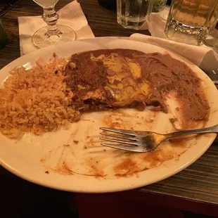 Tex-Mex enchilada plate.