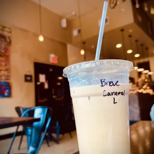 It&apos;s been a while. Caramel Breve Latte
