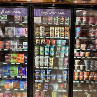 a display of ice creams