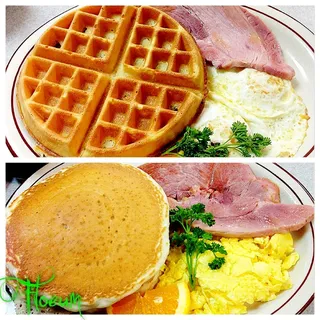 Bone-Carved Ham and Eggs